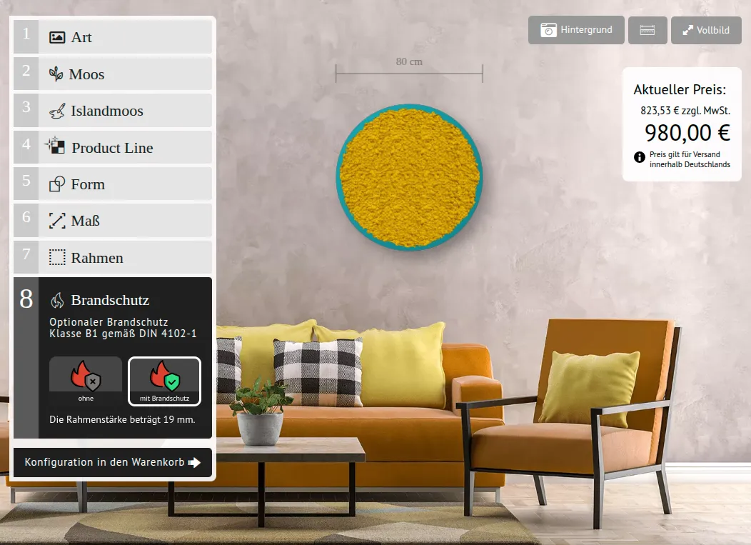 Konfigurator: Live-Konfiguration auf Canvas
